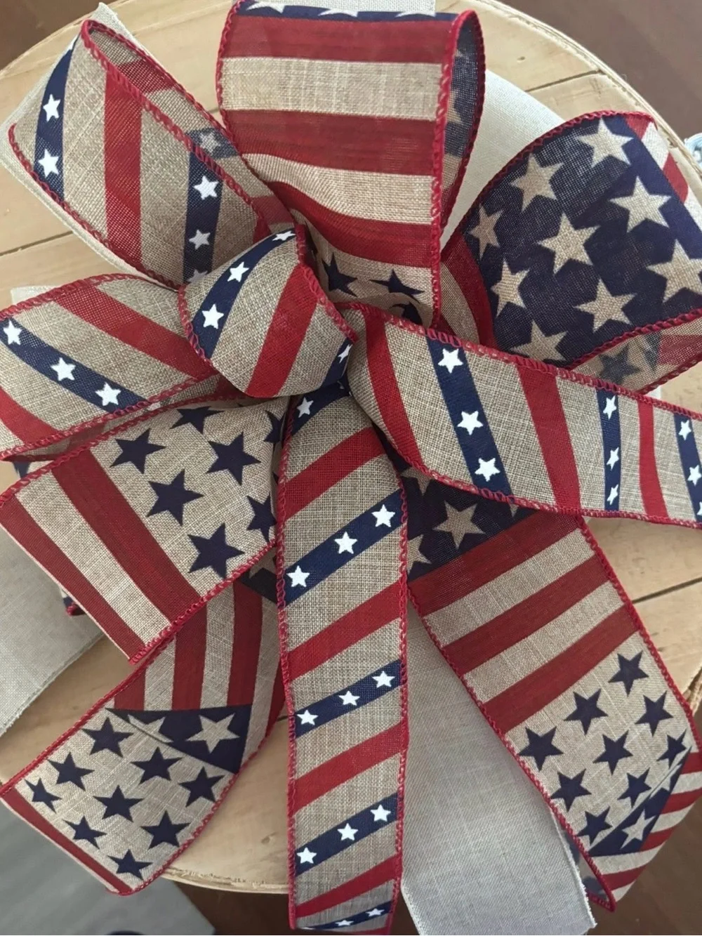 Patriotic Americana Bow Handmade 4th July Flag Red, White Blue Custom Final Sale